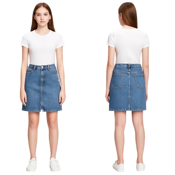 VINTAGE GAP JEANS Denim Skirt Womens Size 10 Blue Y2K 2003 Retro Indie Sleaze - Picture 1 of 11